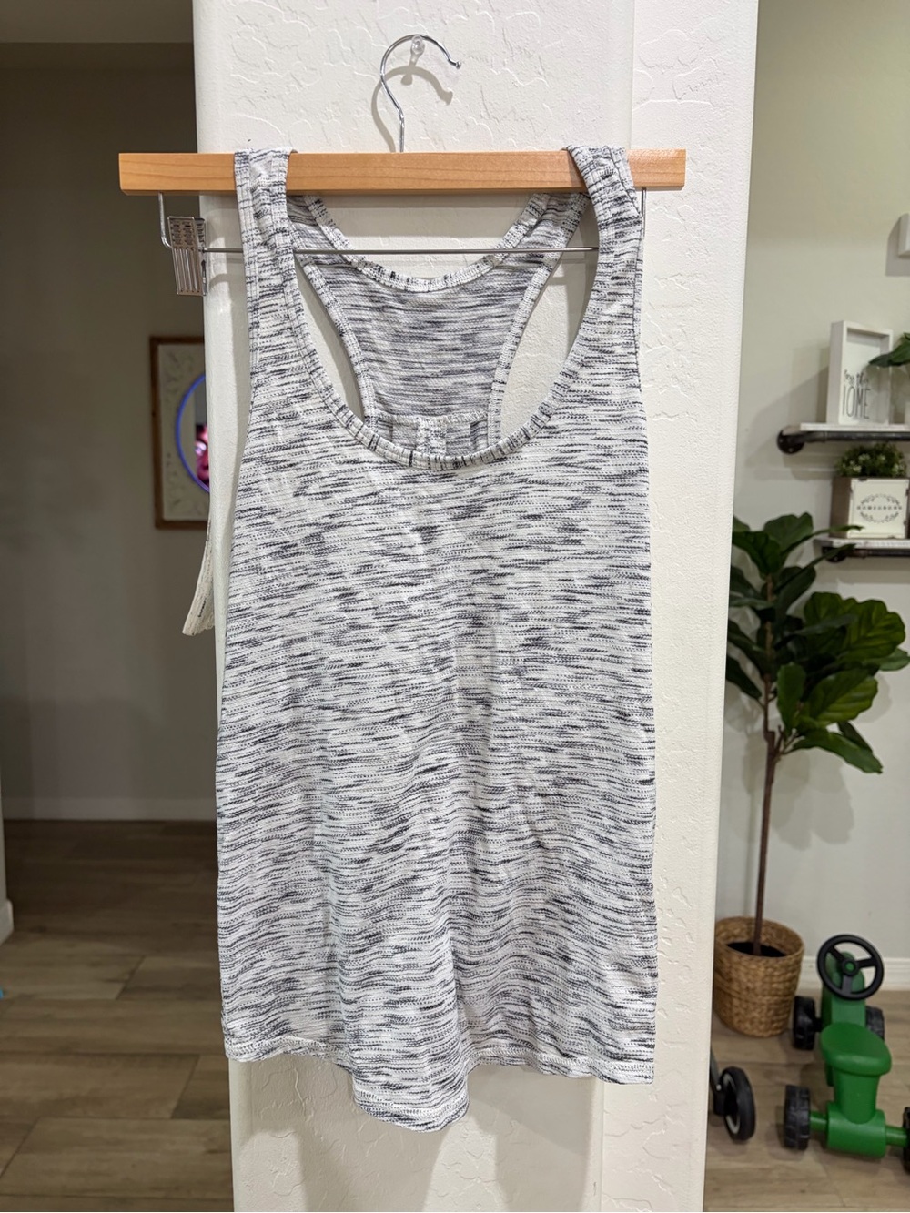 lululemon athletica White and Gray Space-Dye Racerback Tank